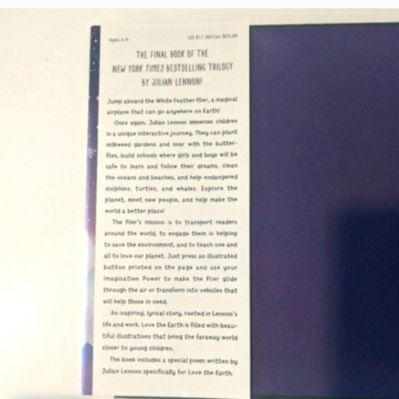 Love the Earth by Julian Lennon, signed copy by Julian Lennon Children's Book - Picture 6 of 14